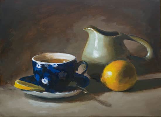 still life acrylic painting