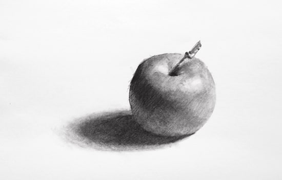 finished apple drawing tutorial