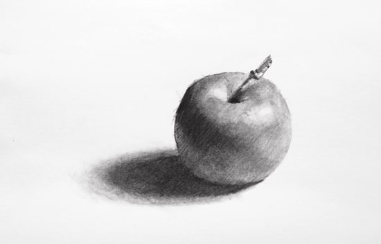 pencil drawing apple