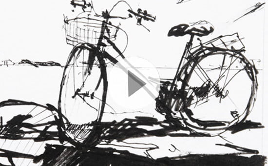 Urban Sketch of a Bike with Pen & Ink