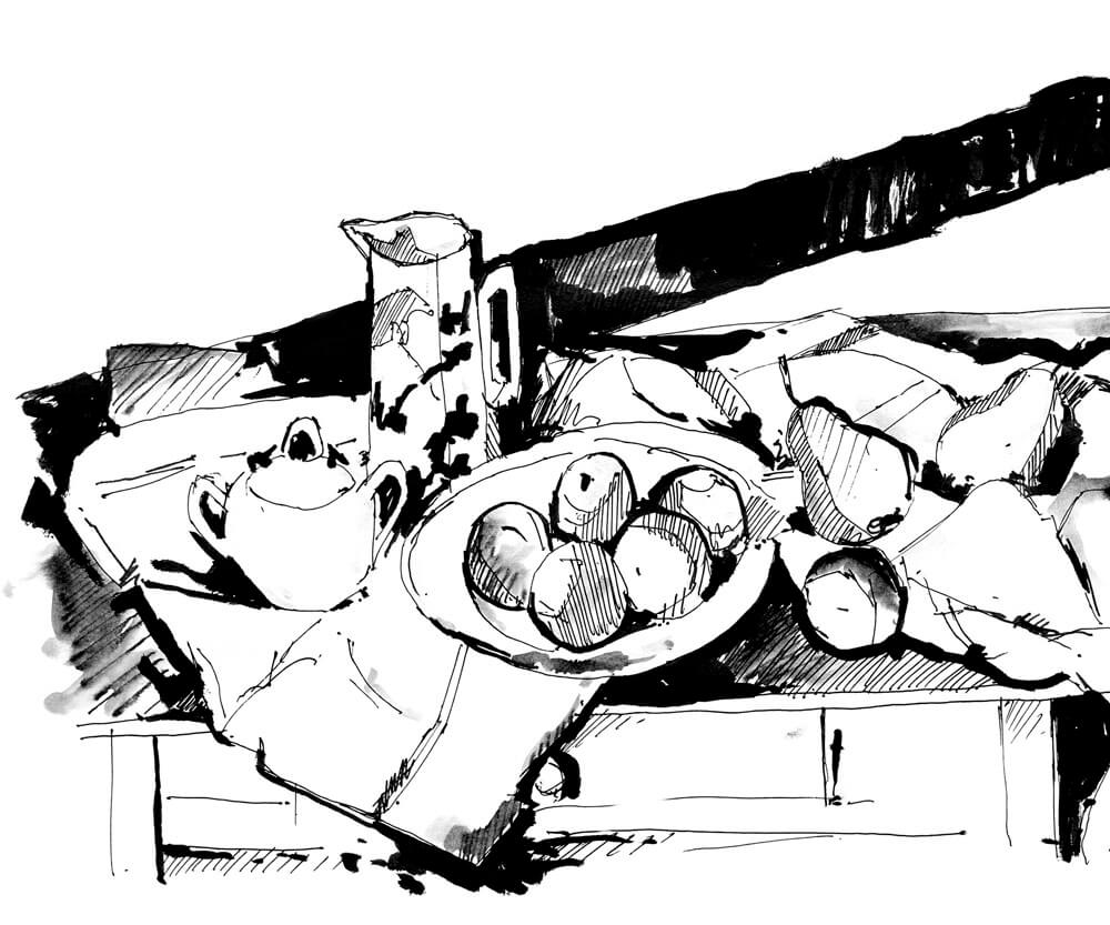 Pen & Ink Still Life Illustrations