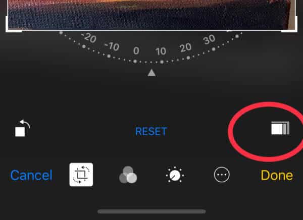 crop photo with iPhone