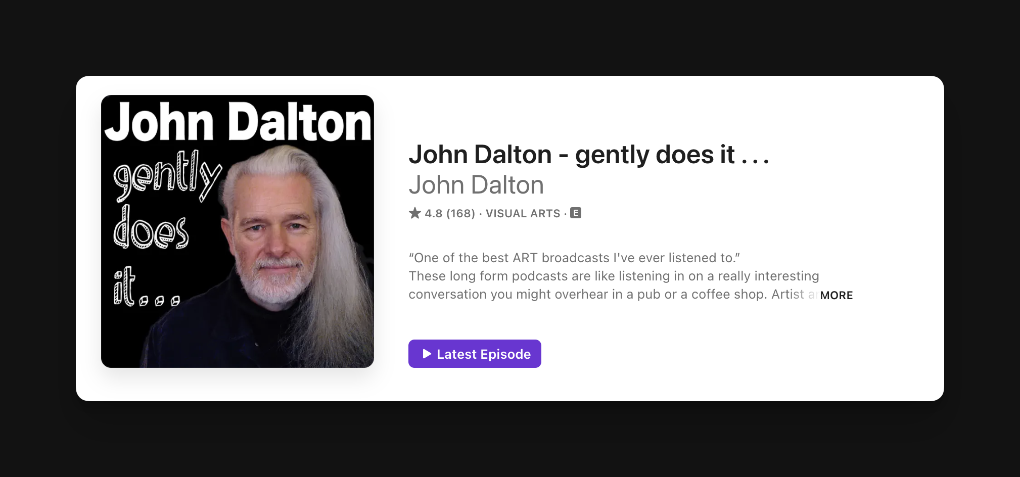 cover image for john dalton podcast - one of the best art podcasts
