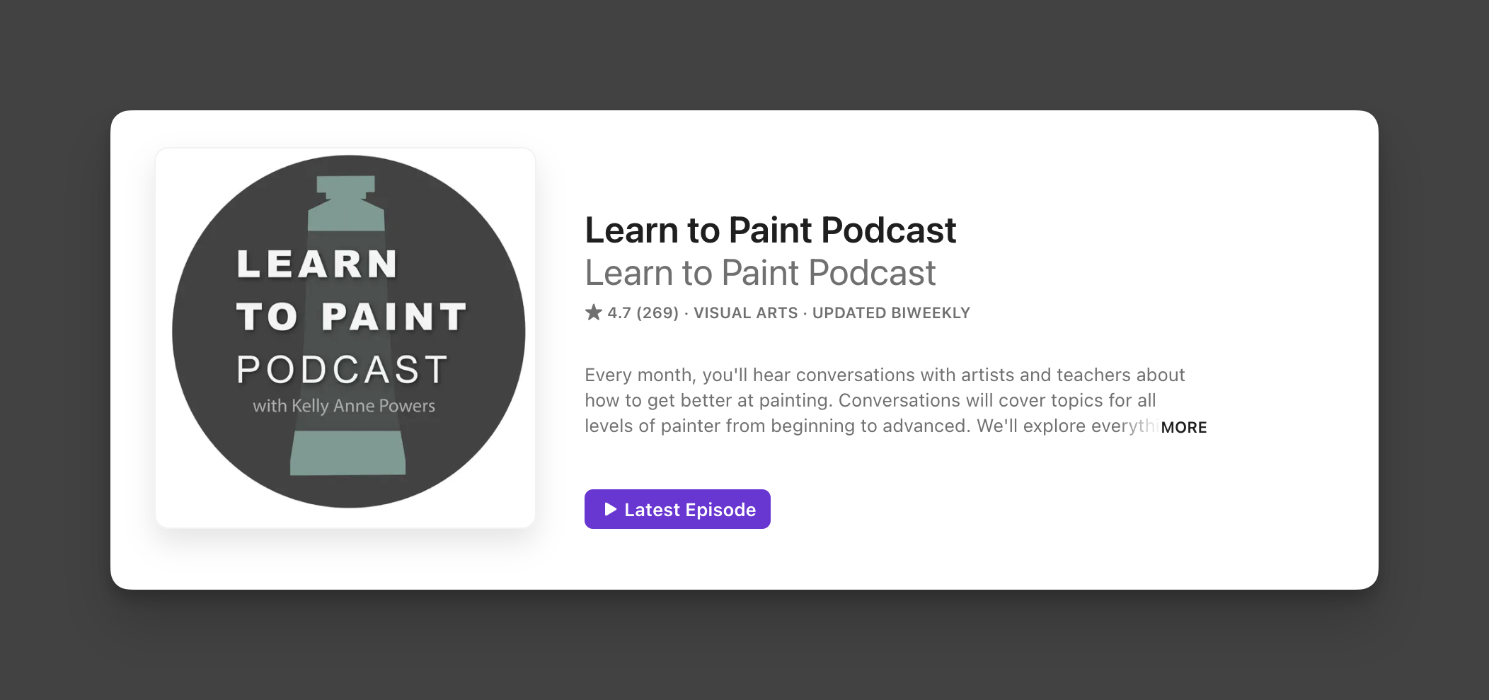 cover image for learn to paint podcast - one of best beginner art podcasts