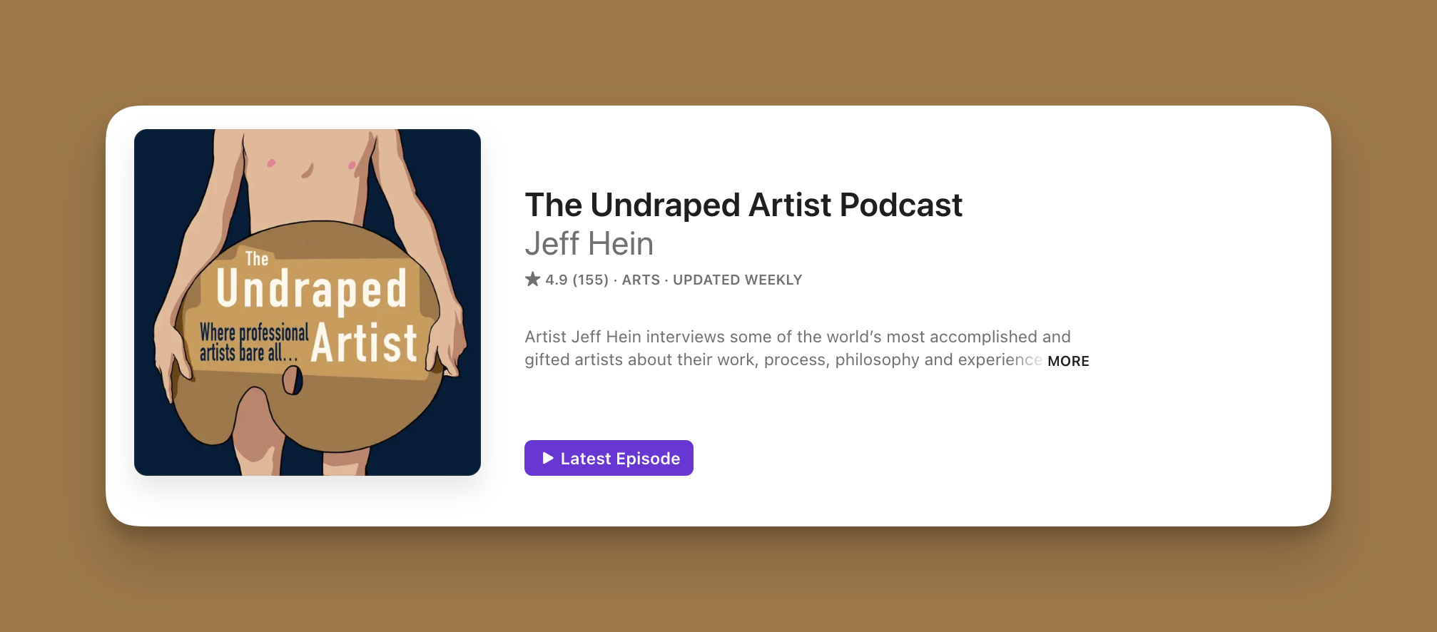 cover image for undraped artist podcast - one of best beginner art podcasts