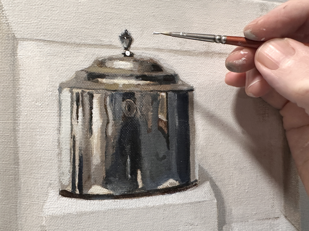 How to paint chrome and silver reflections in acrylic paint