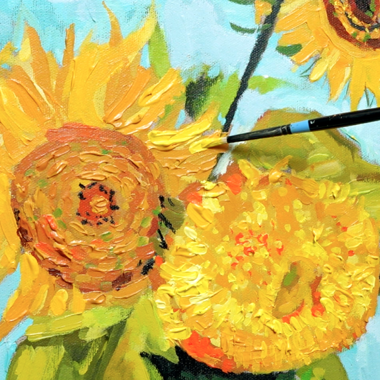 Vincent's Sunflowers in Acrylics - Image 2