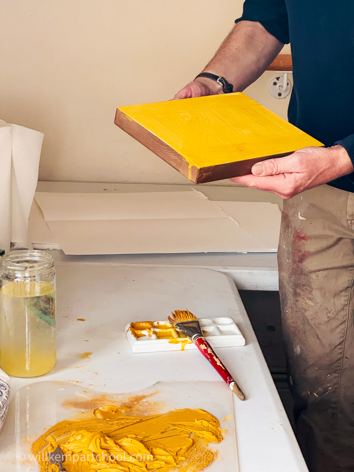 yellow ochre-egg-tempera-ground